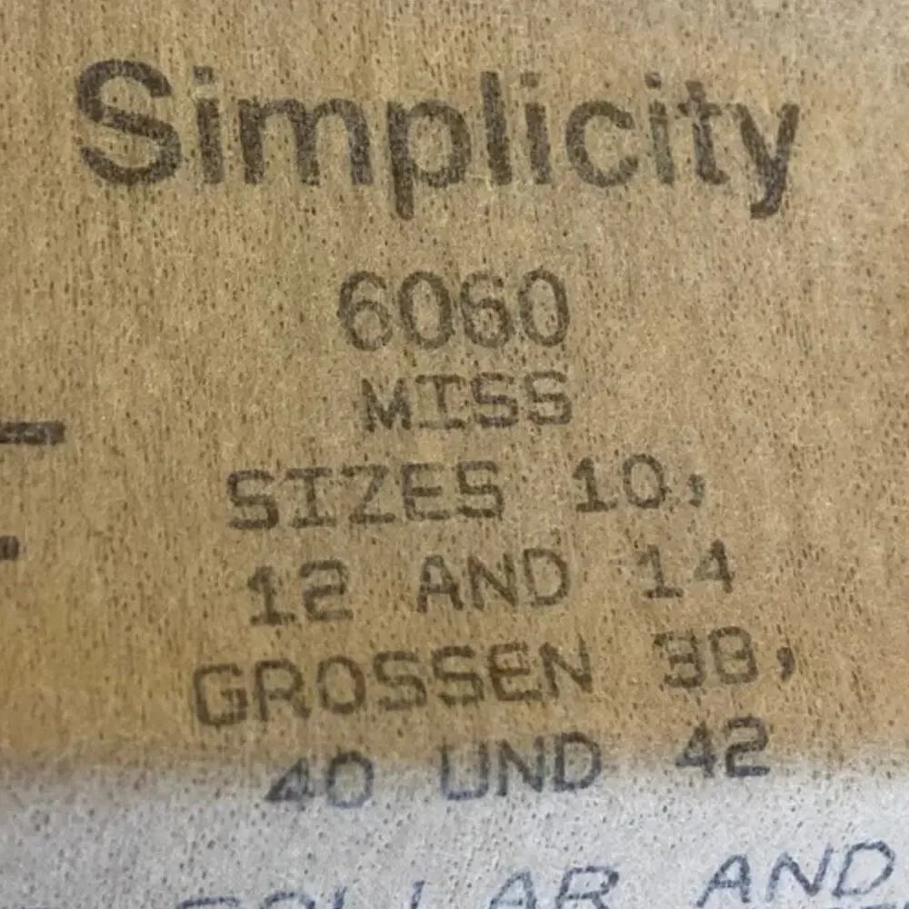 Vtg Top Skirt Pattern Miss 10-14 Simplicity 6060 Uncut FF Full Button Pencil